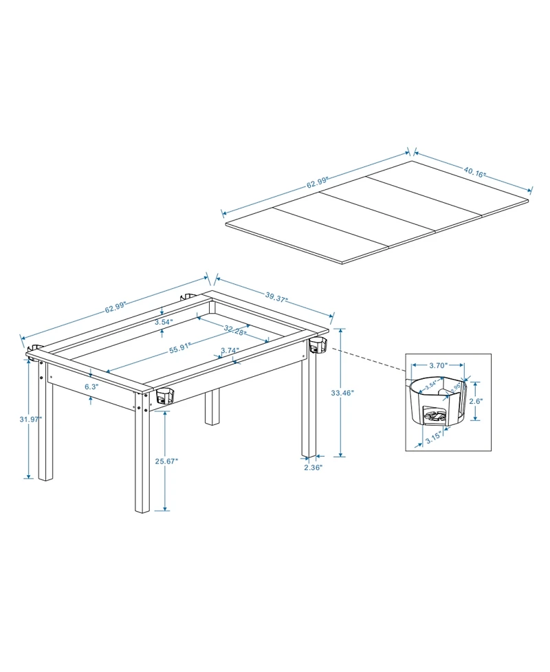 Rainsken Board Game Table, with Removable Table, Top for 4-6 Players, with Play Mat and Rotating Cup Holders, for Adults Card Dnd Poker