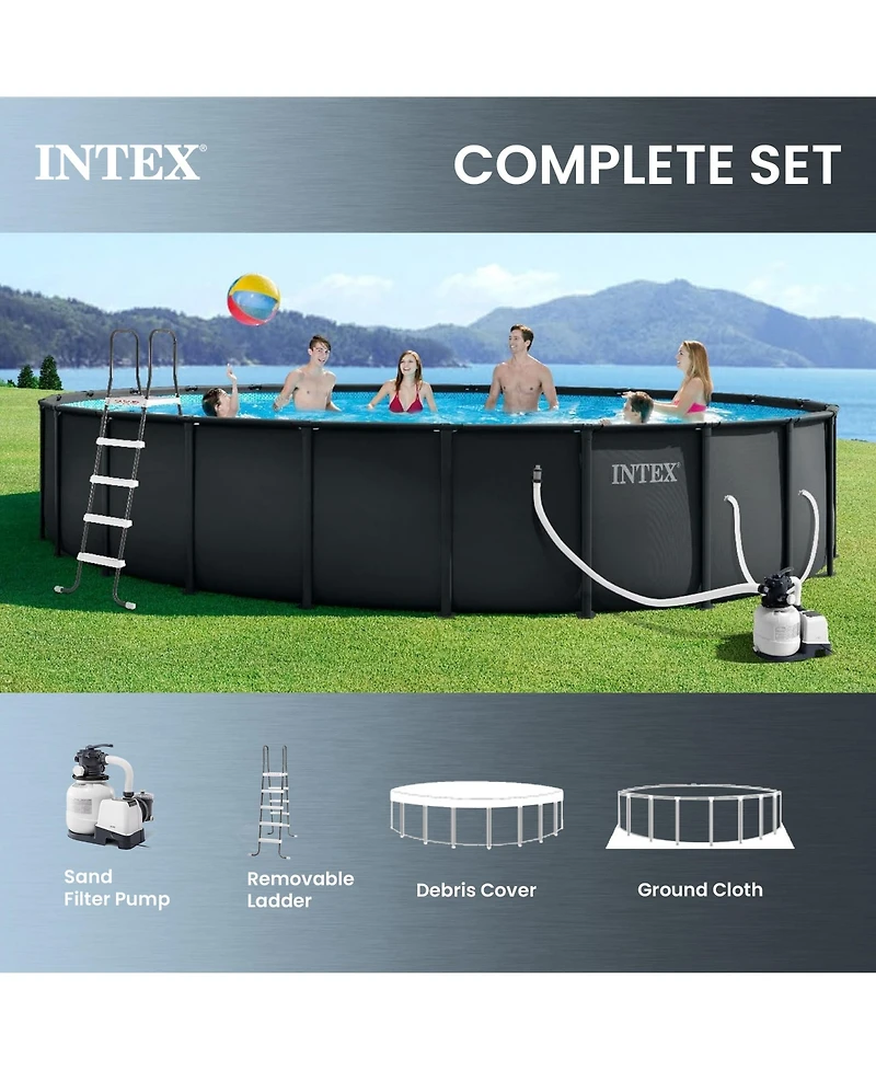 Intex Ultra Xtr 24ft x 52in Round Frame Above Ground Swimming Pool Set with Pump