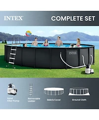 Intex Ultra Xtr 24ft x 52in Round Frame Above Ground Swimming Pool Set with Pump