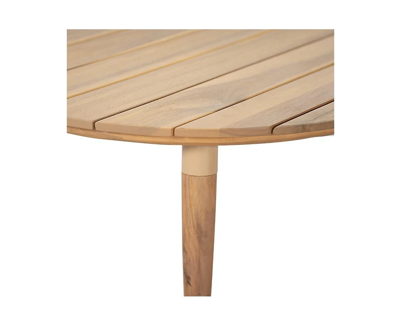 sumyeg Verona Outdoor Round Acacia Wood Coffee Table Natural Finish