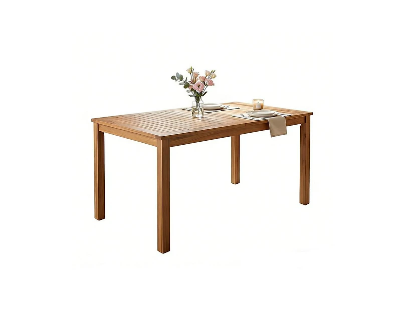 sumyeg Topmax 67-Inch Rectangular Outdoor Wooden Dining Table for Patio or Garden