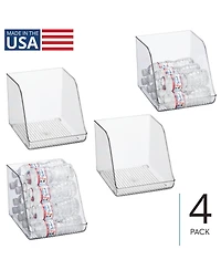 iDesign Clear Plastic Water Bottle Organizer for Fridge, 4-Pack