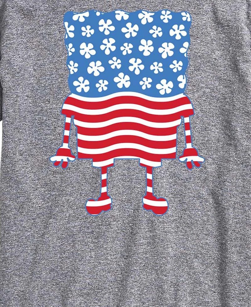 Airwaves Men's SpongeBob SquarePants Silhouette Stars Stripes Short-Sleeve Graphic T-Shirt