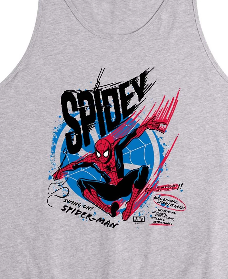 Airwaves Men's Spiderman Spidey Speed Sleeveless Graphic Tank T-Shirts