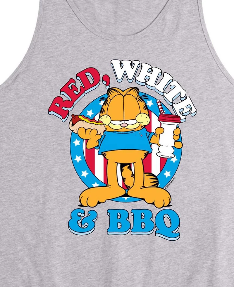 Airwaves Men's Garfield Red White And Bbq Sleeveless Graphic Tank T-Shirts