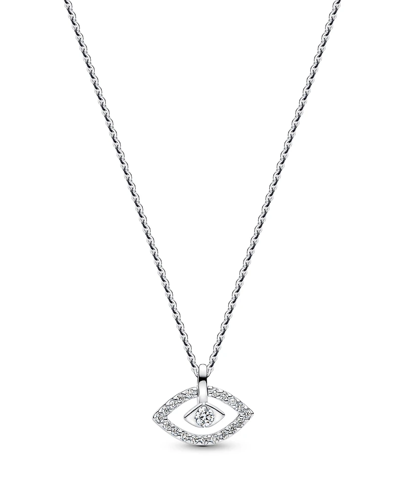 Pandora Talisman Sterling Silver Lab-Grown Diamond Evil Eye Pendant Necklace