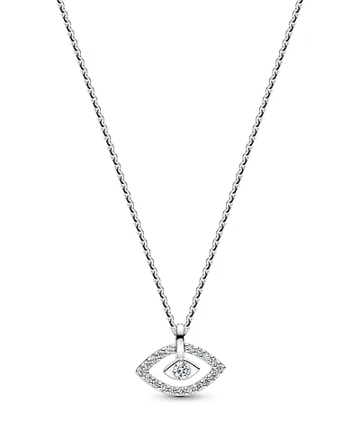 Pandora Talisman Sterling Silver Lab-Grown Diamond Evil Eye Pendant Necklace