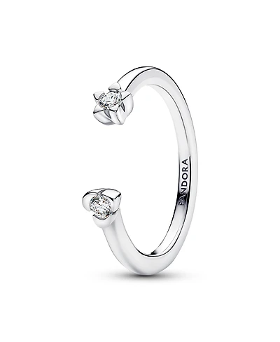 Pandora Talisman Sterling Silver Lab-Grown Diamond Heart Star Open Ring