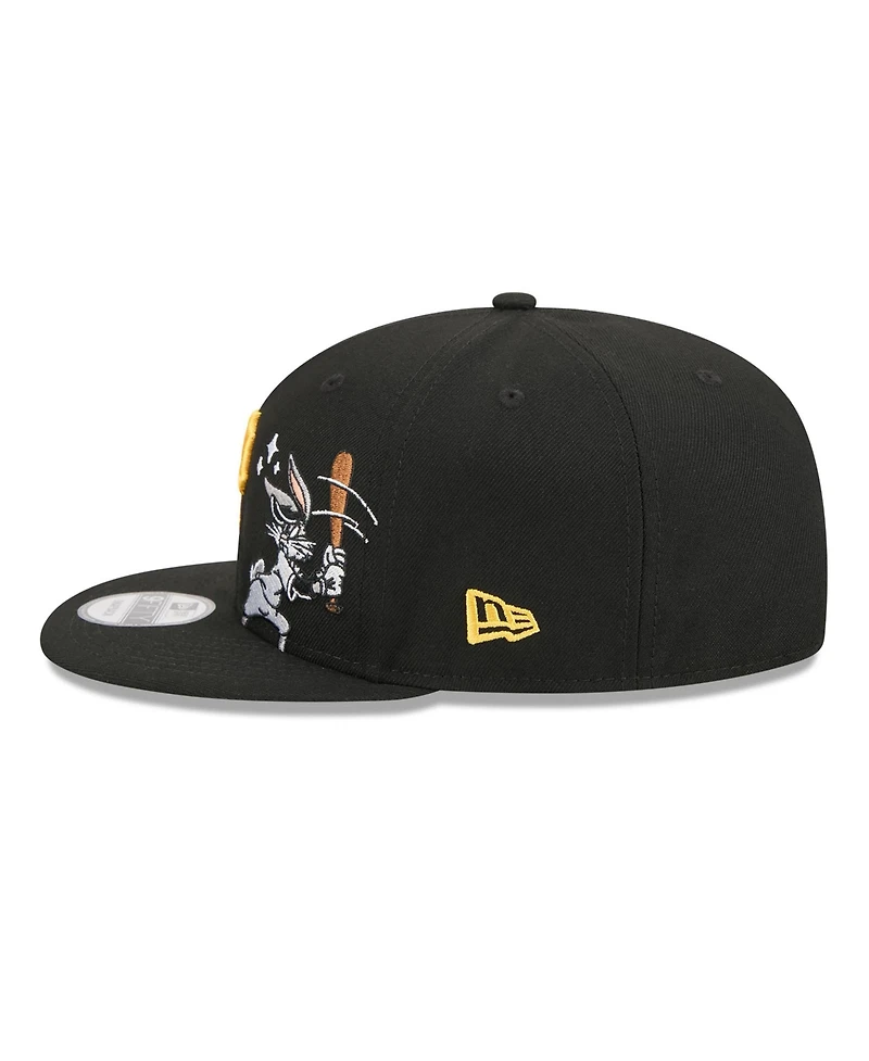 New Era Men's Black Pittsburgh Pirates Looney Tunes Bugs Bunny 9FIFTY Snapback Hat