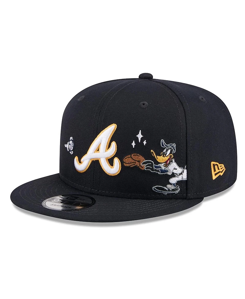 New Era Men's Navy Atlanta Braves Looney Tunes Daffy Duck 9FIFTY Snapback Hat