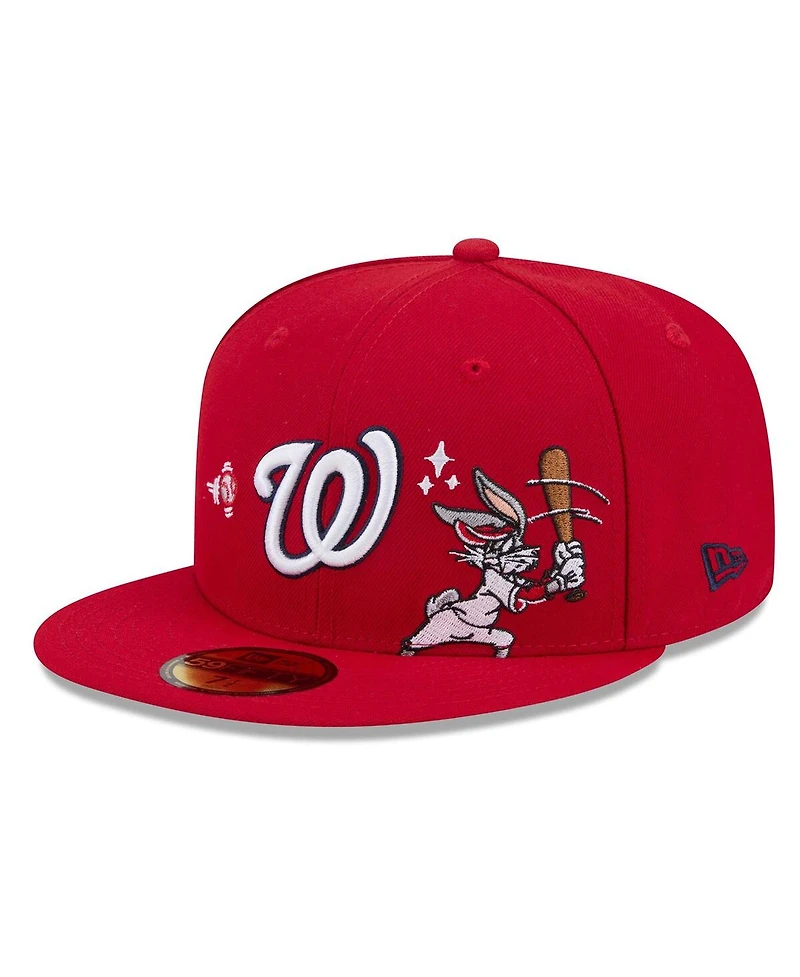 New Era Men's Red Washington Nationals Looney Tunes Bugs Bunny 59FIFTY Fitted Hat