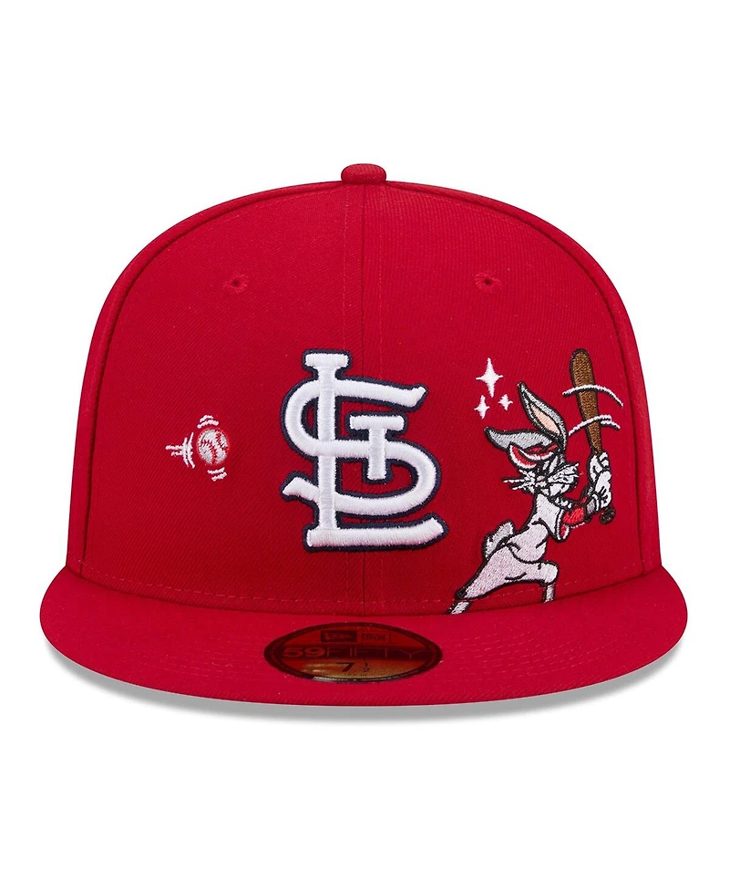 New Era Men's Red St. Louis Cardinals Looney Tunes Bugs Bunny 59FIFTY Fitted Hat