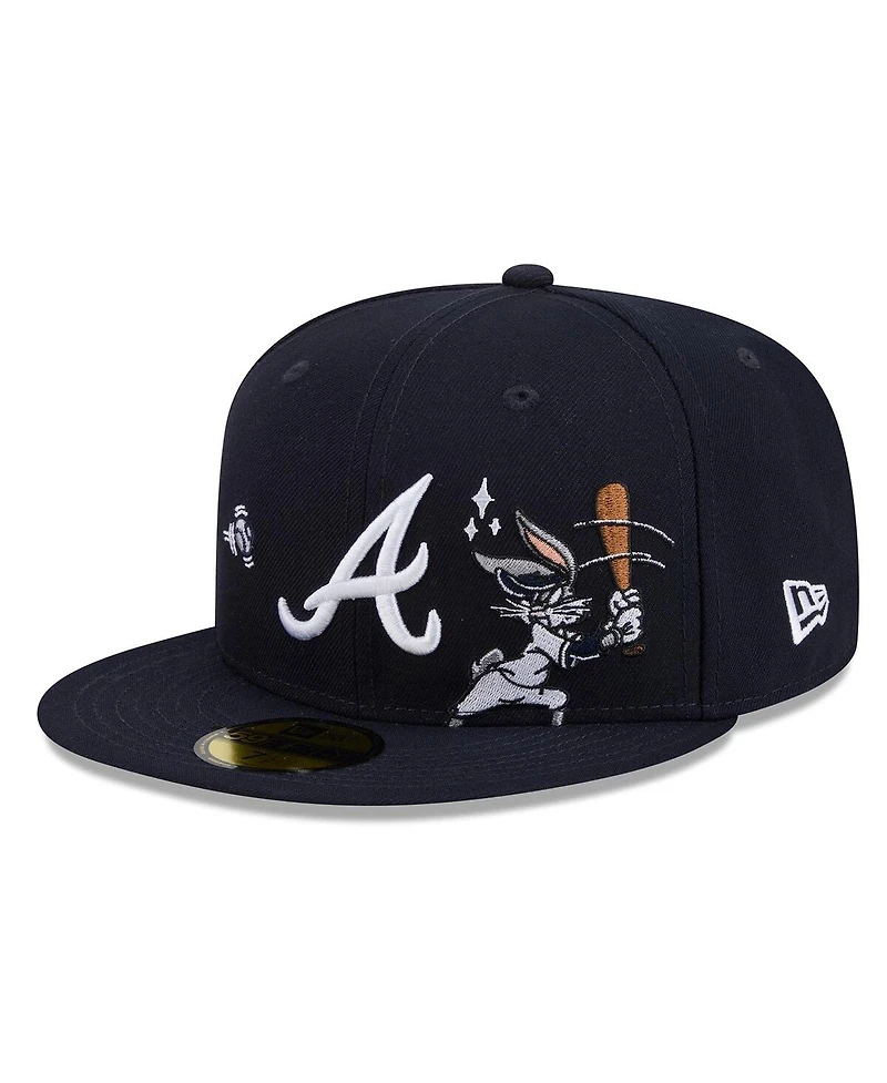 New Era Men's Navy Atlanta Braves Looney Tunes Bugs Bunny 59FIFTY Fitted Hat