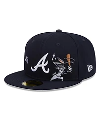 New Era Men's Navy Atlanta Braves Looney Tunes Bugs Bunny 59FIFTY Fitted Hat