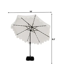 Slickblue Patio Umbrella with Solar Lights and Heavy Duty Weighted Base for Outdoor