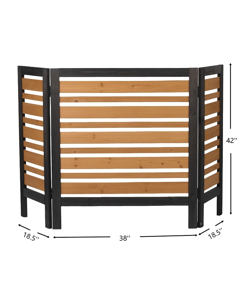 Clihome 3-Panel Outdoor Air Conditioner Fence Screen, Outside Wood Privacy Fence, 38" W x 42" H