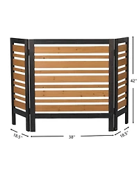 Clihome 3-Panel Outdoor Air Conditioner Fence Screen, Outside Wood Privacy Fence, 38" W x 42" H