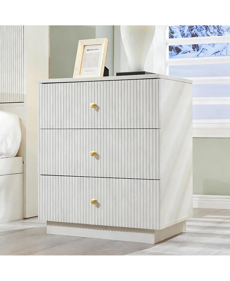 Yigii Durable Wood Space-Efficient Modern Fluted Dresser