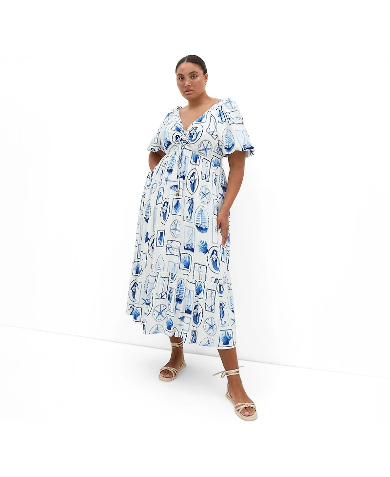 City Chic Women's Giselle Amalfi V Neck Maxi Dress