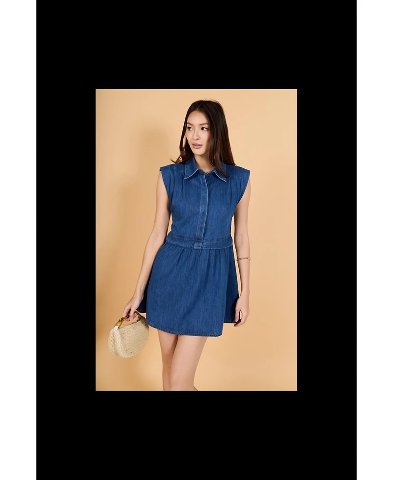 English Factory Women's Denim Shirt Mini Dress