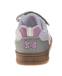 Disney Big Girls Minnie Mouse Court Sneakers Polka Dot Athletic Running Hook and Loop Comfort Fit