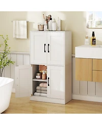 sumyeg 43.5 Inch Bathroom Storage Cabinet with Doors and Adjustable Shelves