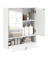 sumyeg Double Door Wall Mounted Bathroom Mirrored Medicine Cabinet