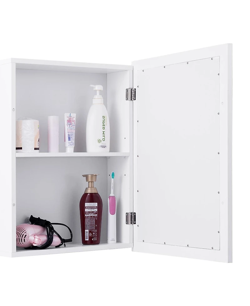 sumyeg Wall Mounted Adjustable Medicine Storage Mirror Cabinet Organizer