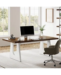 Tribesigns 70.86-Inch Executive Desk, Large Computer Office Desk with Double Wood Pedestal