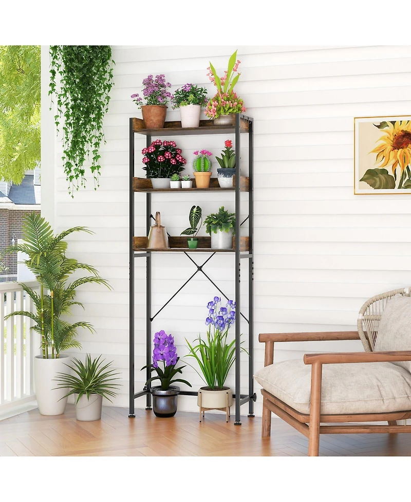 sumyeg Over The bath fixture Storage Rack with Hooks and Adjustable Bottom Bar Organizer