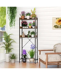 sumyeg Over The bath fixture Storage Rack with Hooks and Adjustable Bottom Bar Organizer