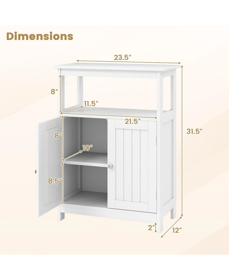 Volenca Bathroom Floor Cabinet Freestanding Storage Organizer with Open Compartment