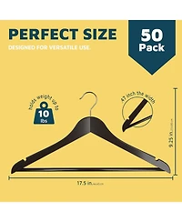 Lifemaster 50-Piece Wooden Hanger Set