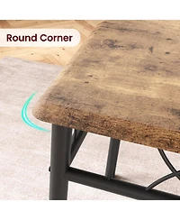 gaomon 3-Piece Dining Table Set for 2 with Metal & Wood Chairs - Space-Saving Square Kitchen