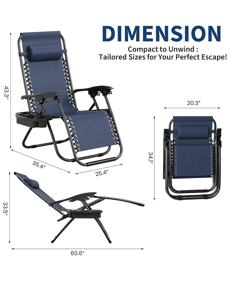 Xo Set of 2 Patio Lounge Chair Outdoor