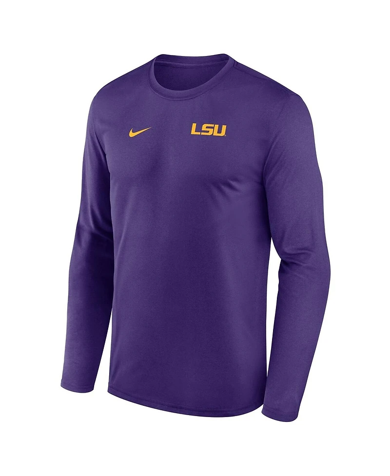 Nike Men's Purple Lsu Tigers 2026 Sideline Small Logo Legend Dri-fit Long Sleeve T-Shirt