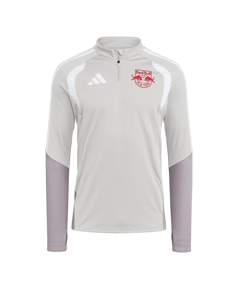 Adidas Men's Silver New York Red Bulls 2026 Tiro Competition Quarter-Zip Training Sweatshirt