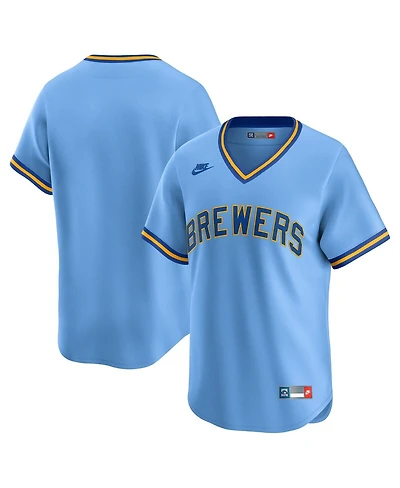 Nike Men's Light Blue Milwaukee Brewers Cooperstown Collection Limited Jersey