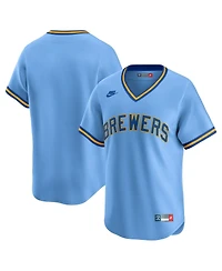 Nike Men's Light Blue Milwaukee Brewers Cooperstown Collection Limited Jersey