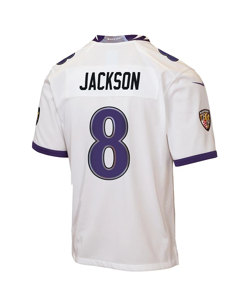 Nike Big Boys and Girls Lamar Jackson White Baltimore Ravens Game Jersey