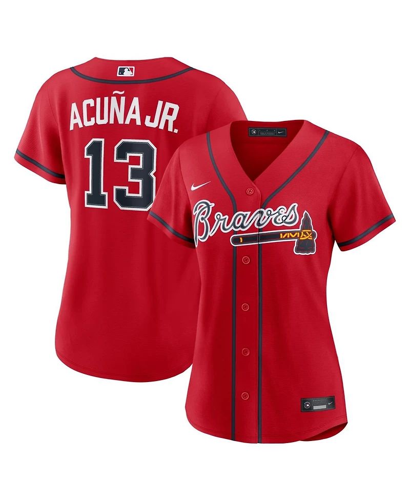 Nike Women's Ronald Acuna Jr. Red Atlanta Braves Alternate Replica Jersey