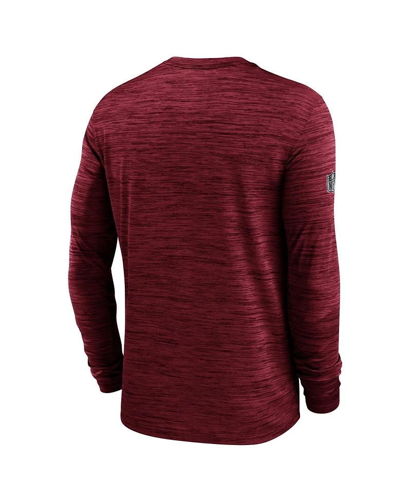 Nike Men's Red Atlanta Falcons Sideline Offensive Transition Velocity Dri-fit Long Sleeve T-Shirt