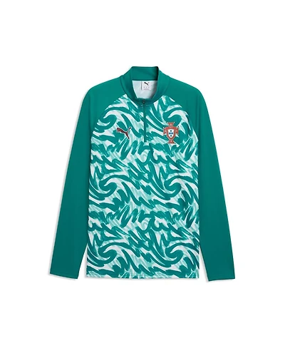 Puma Men's Green Portugal National Team Pre-Match Quarter-Zip Sweatshirt