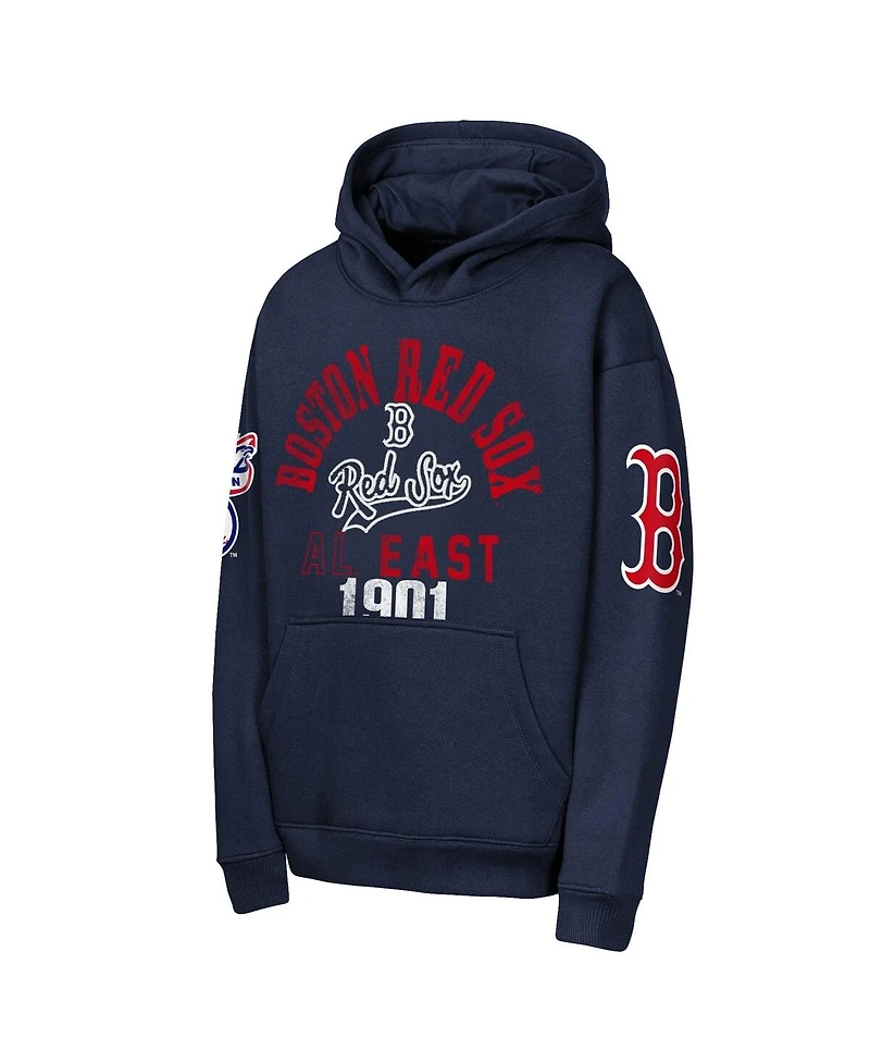 Outerstuff Big Boys and Girls Navy Boston Red Sox Premium Sweep Fleece Hoodie