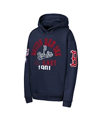 Outerstuff Big Boys and Girls Navy Boston Red Sox Premium Sweep Fleece Hoodie