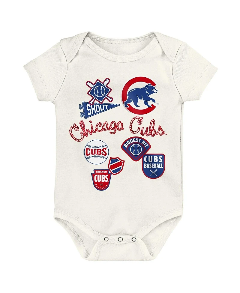 Outerstuff Baby Boys and Girls 3-Pack Chicago Cubs Home Plate Creeper Set