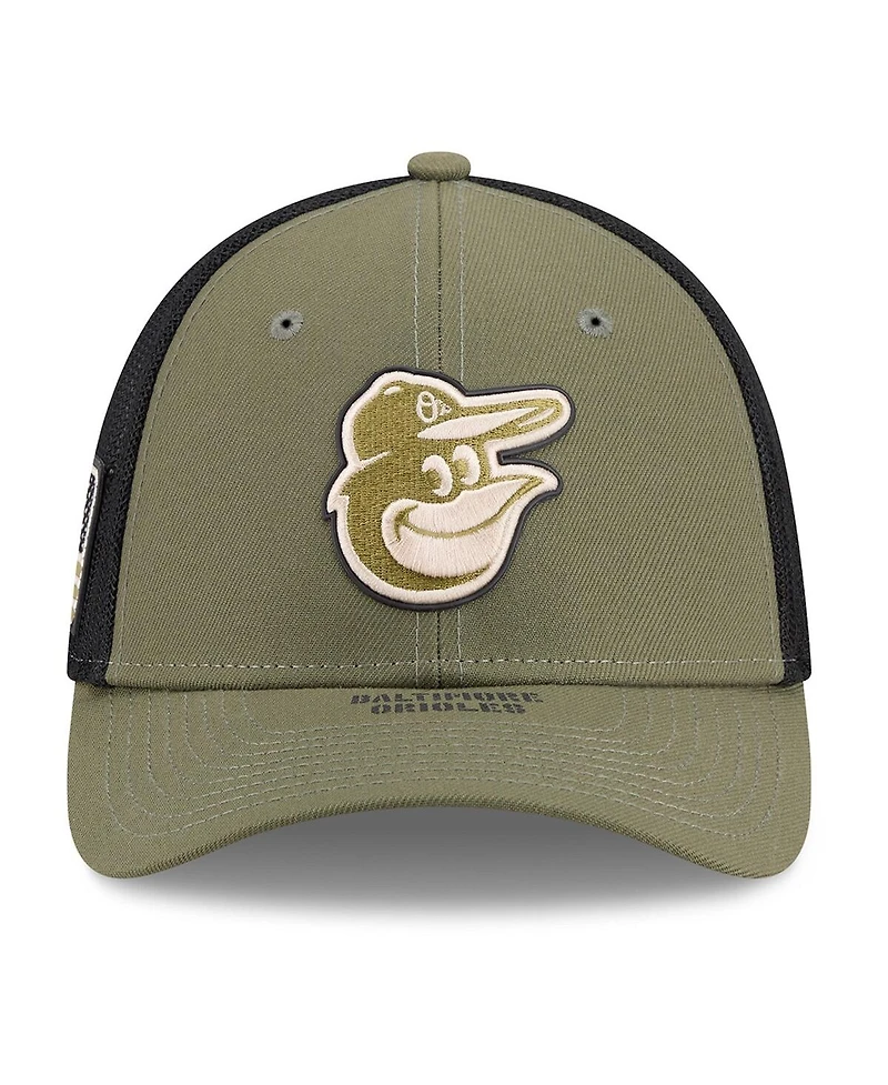 New Era Men's Olive Baltimore Orioles 2026 Armed Forces Day 39THIRTY M-Crown Flex Hat