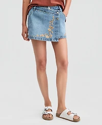 And Now This Women's Embroidered Denim Mini Skort, Macy's Exclusive