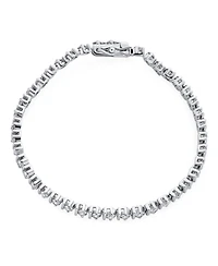 Bling Jewelry Modern 10 Carat Cz Round Solitaire Tennis Bracelet Silver Plated 7, 7.5 Inch