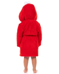 Sesame Street Toddler Bathrobe Elmo Hooded Robe With 3D Eyes Nose Loungewear